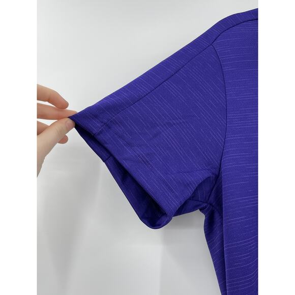 Adidas Womens Performance Polo Shirt Light Stretchy Purple Small NEW - Picture 4 of 10